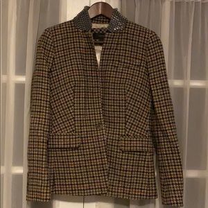 J.Crew houndstooth rhinestone collar blazer